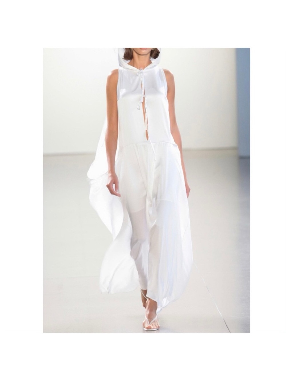 Flowing White dress with Front Tie